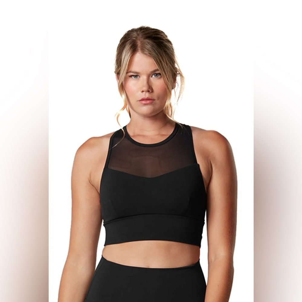 Tavi Noir Strappy Women's Black Mesh Sports Bra